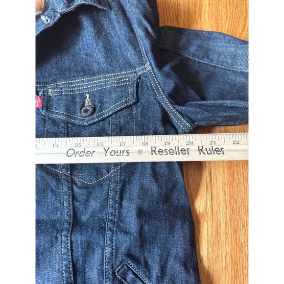 Levis Denim Trucker Jacket Dark Wash Medium Size M - Picture 6 of 15
